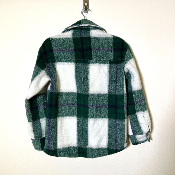 Avec Les Filles Plaid‎ Shacket Women's XS Anthropologie Green oversized - Picture 2 of 9